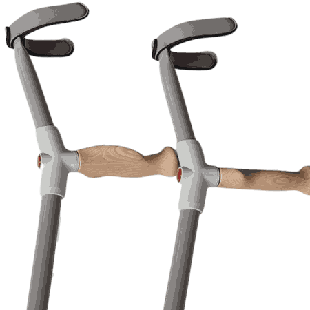 Kraftig krykke i stål, tåler 180 kg