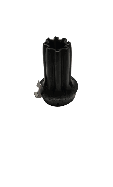 Sort elastisk doppsko med pigg 13-17 mm