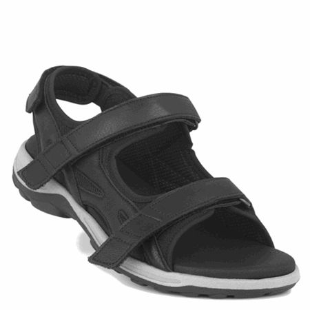 Sandal i oljeimpregnert kalveskinn, sort farge