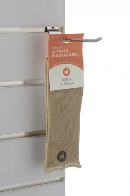 Sømløs pulsvarmer, Beige 25x9 cm